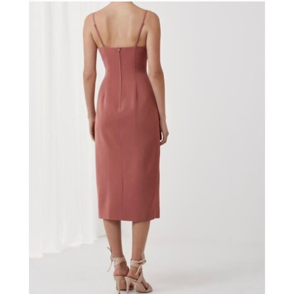 Keepsake The Label XSmall Mauve Pink Spice Overpowered Midi Dress VNeck Cocktail - Picture 13 of 13